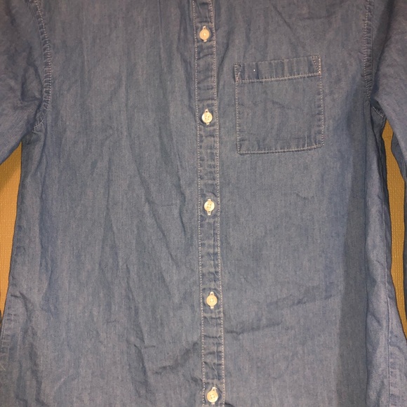 Old Navy Girls Boyfriend Denim Shirt Size M Blue Long Sleeve Button Front - Picture 5 of 5